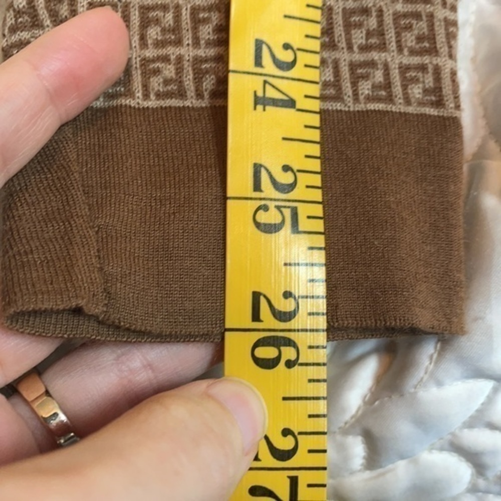 Fendi Cashmere Silk Zucca Cardigan Sweater Monogram “FF” - Picture 12 of 14